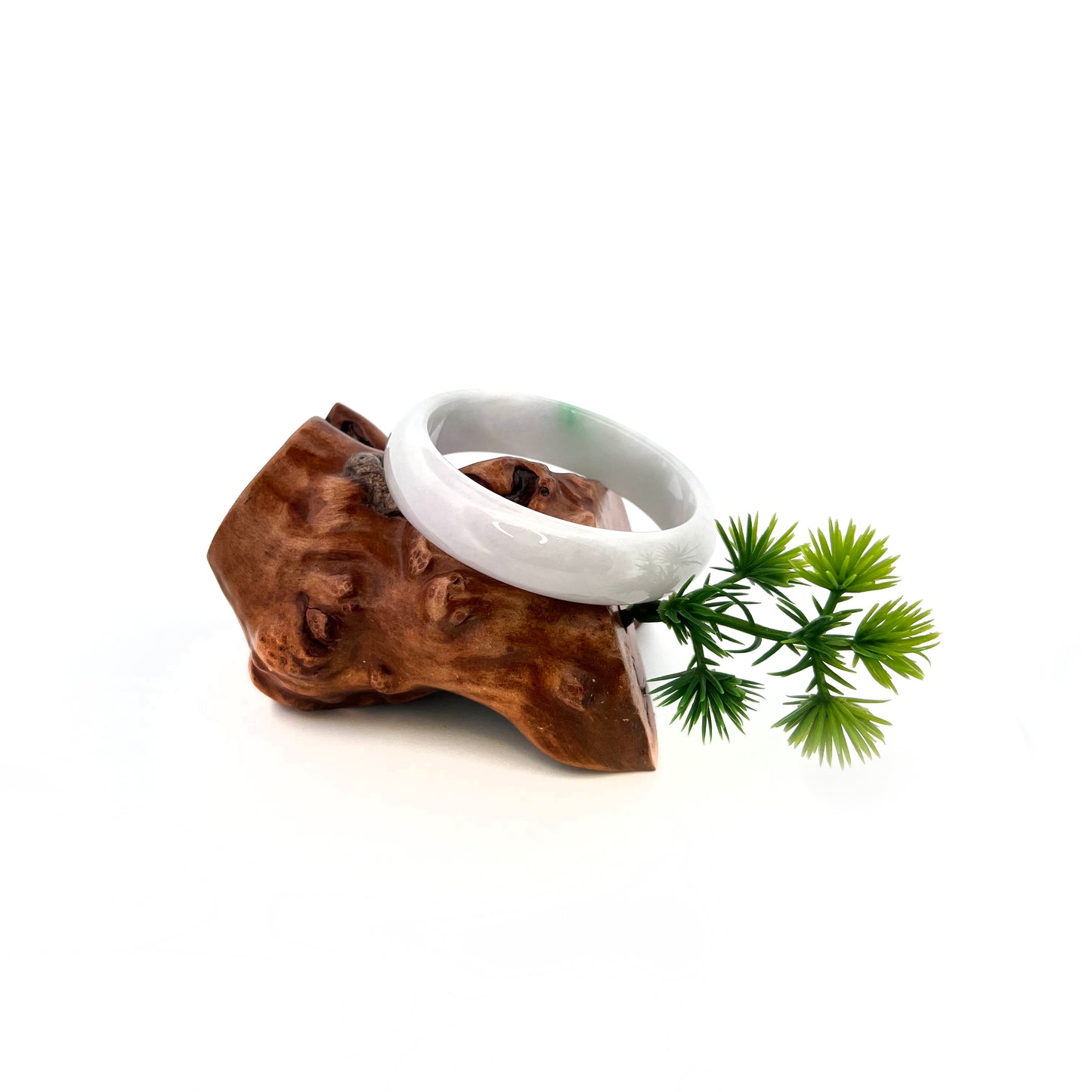Green Floral On Lavender Bangle