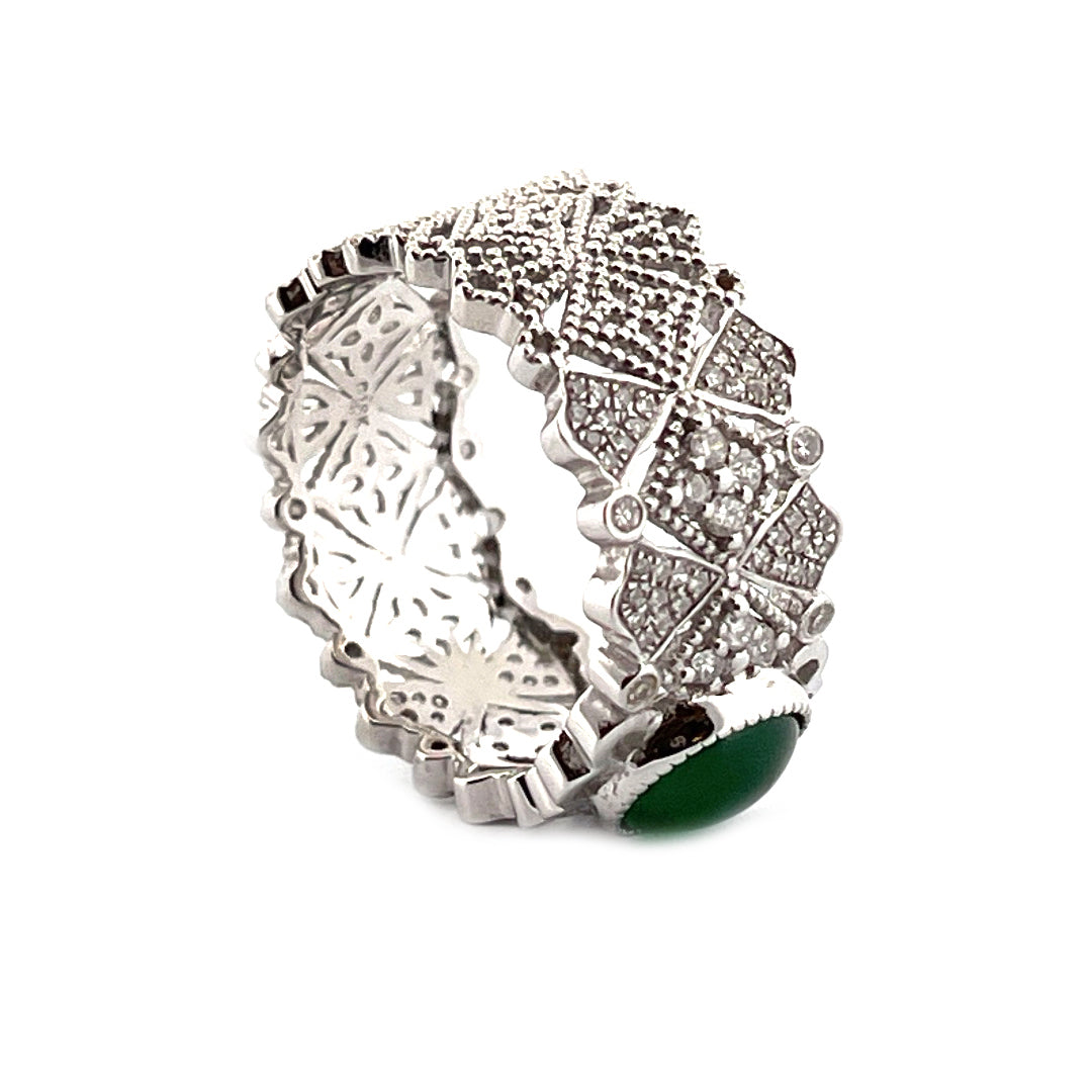 Round Jadiete Jade Ring