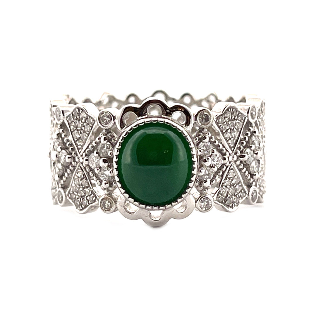 Round Jadiete Jade Ring