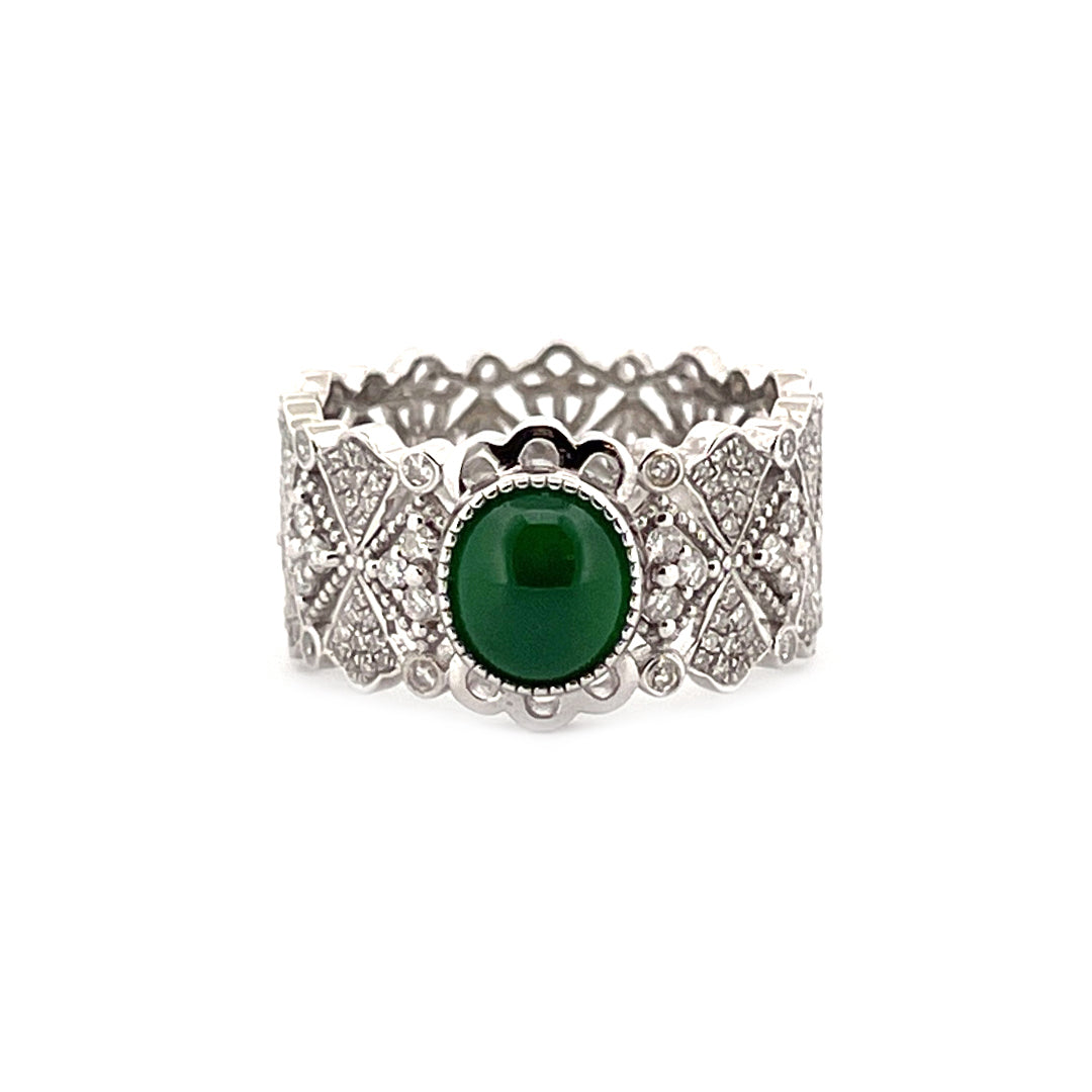 Round Jadiete Jade Ring