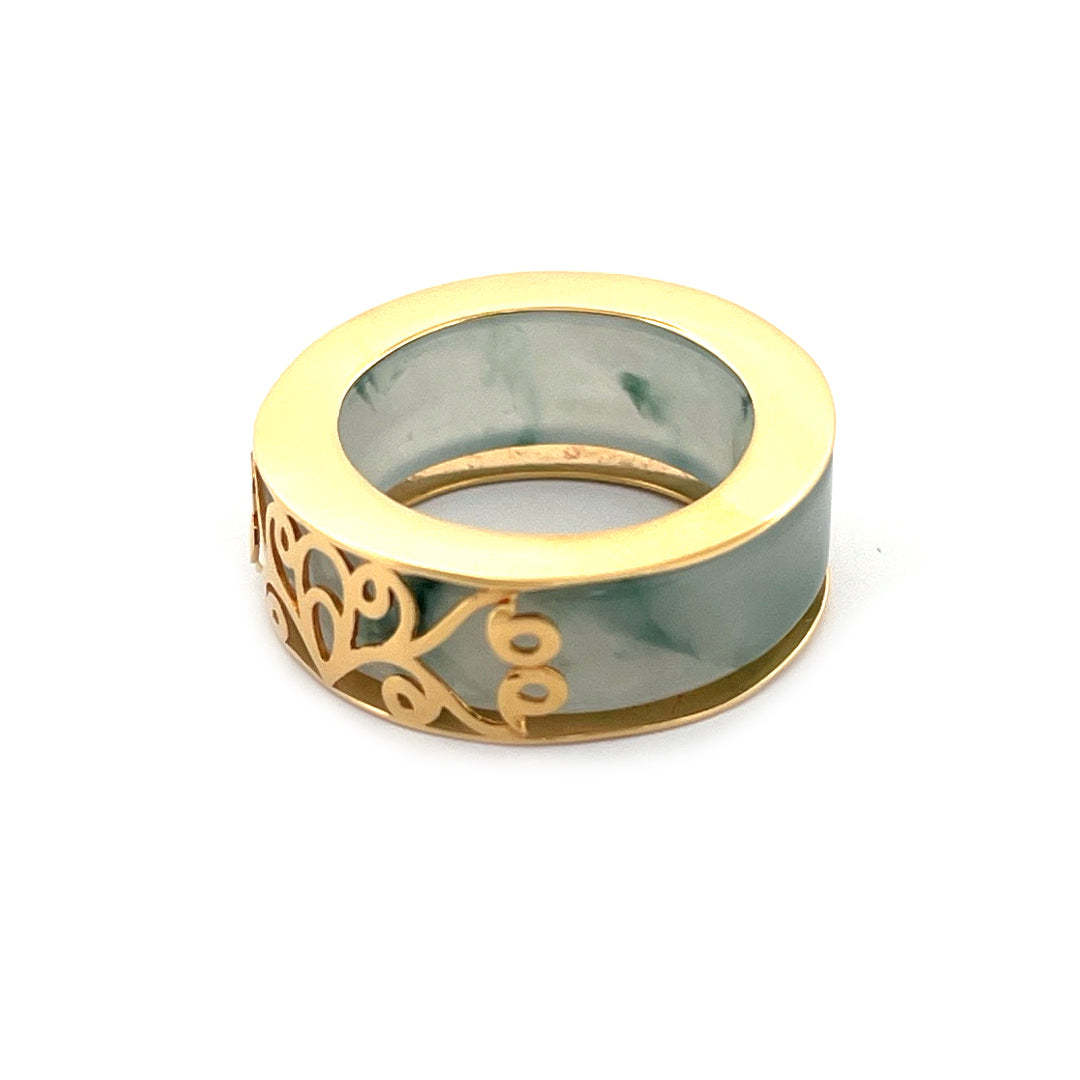 Green Floral - Yellow Gold