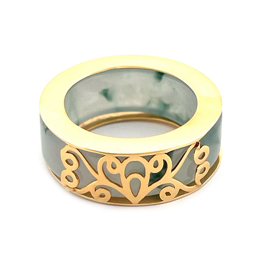 Green Floral - Yellow Gold