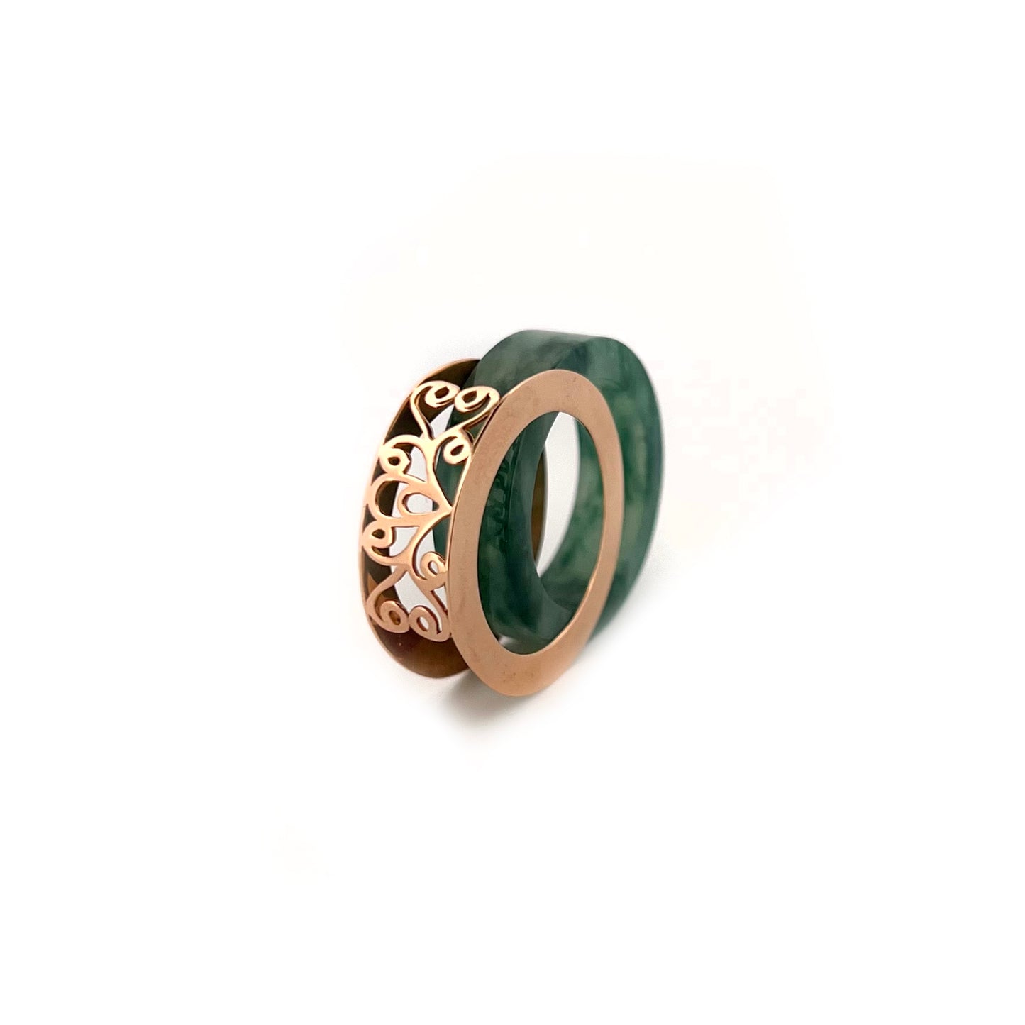 Green Floral - Rose Gold