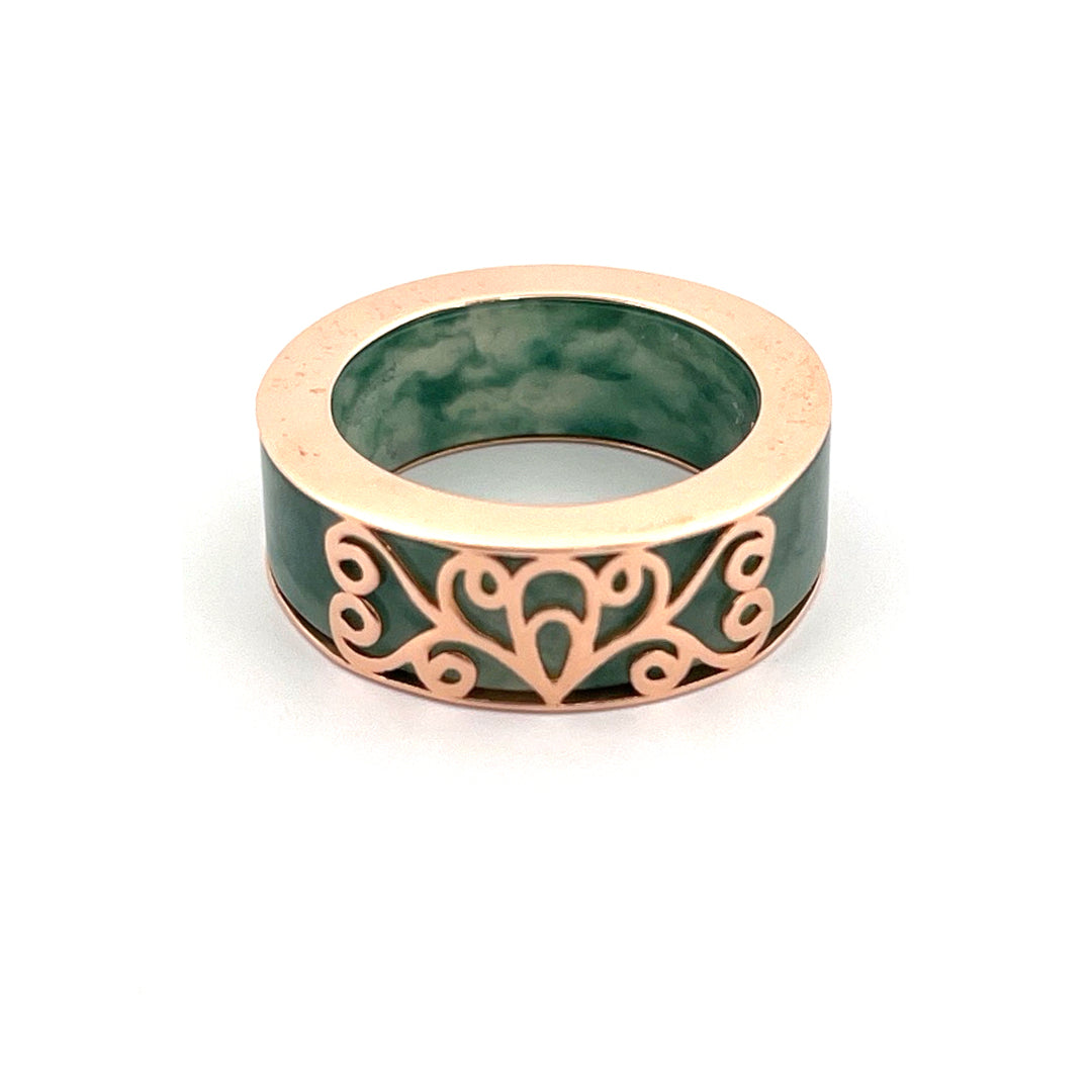 Green Floral - Rose Gold