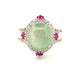 High Icy Round Shape Light Green Jade Stone