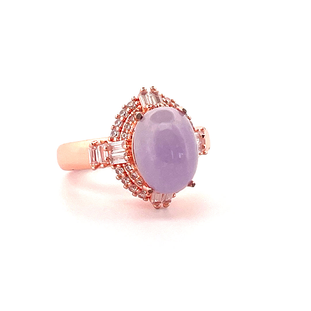 Oval Shape Purple Jade Stone