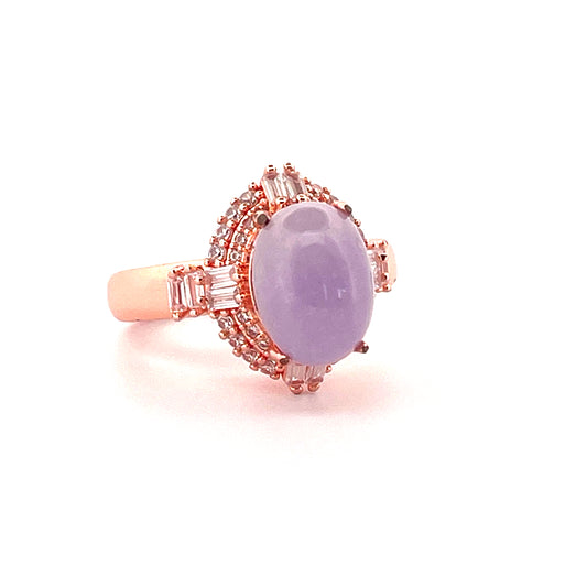 Oval Shape Purple Jade Stone