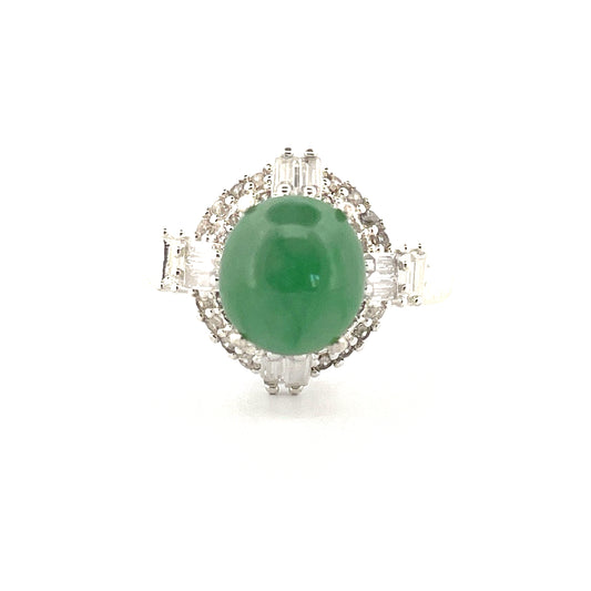 High Icy Green Floating Flowers Jade Stone