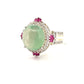 High Icy Round Shape Light Green Jade Stone