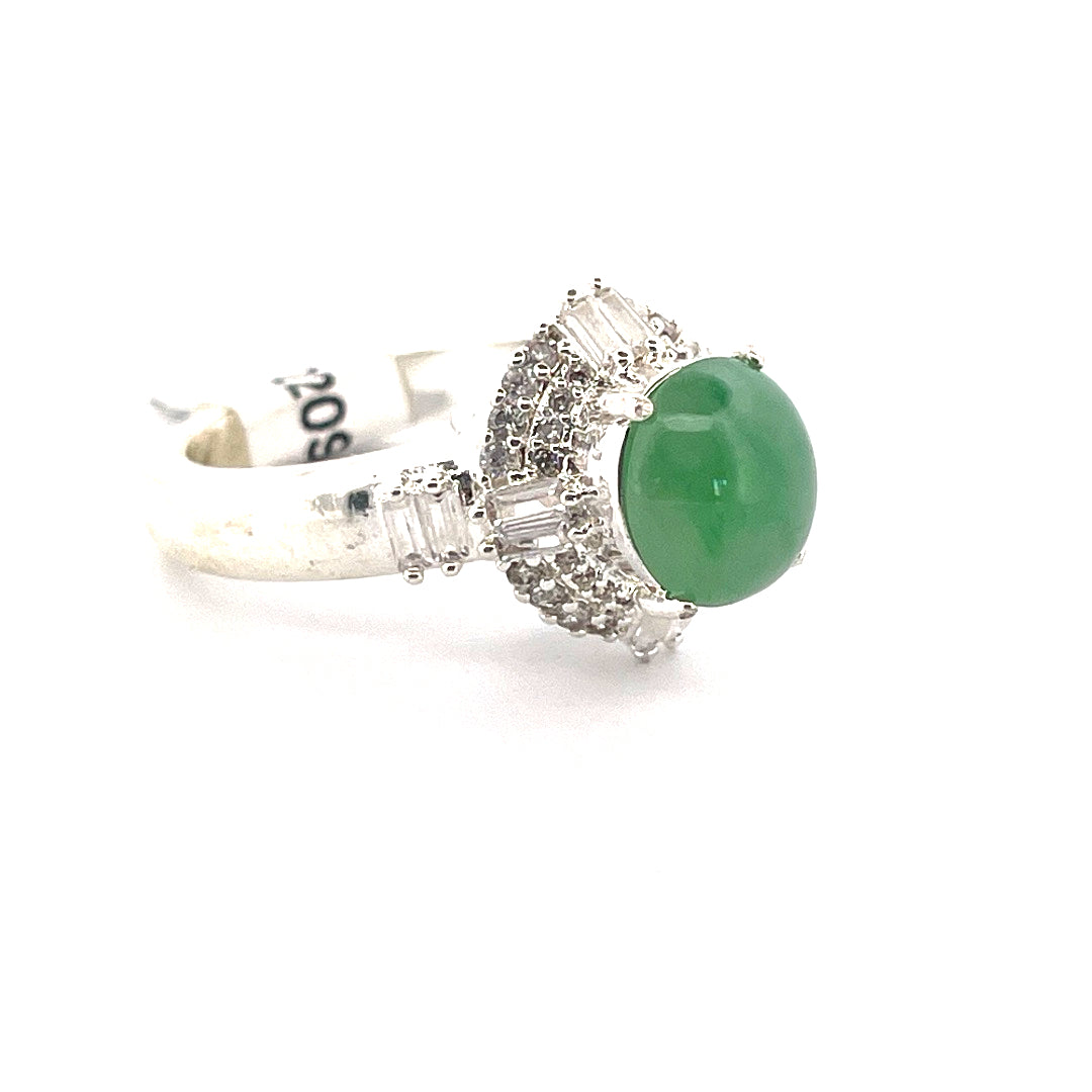 High Icy Green Floating Flowers Jade Stone