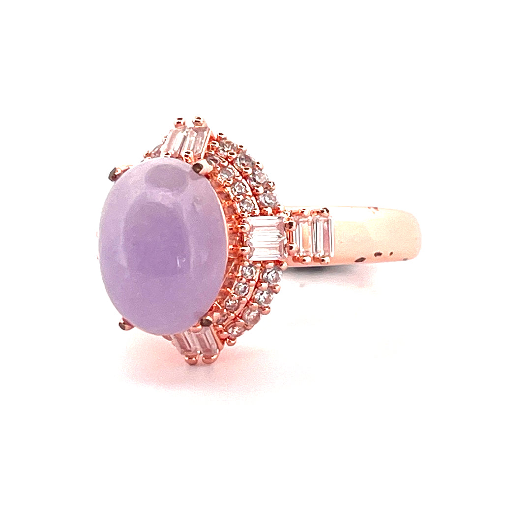 Oval Shape Purple Jade Stone